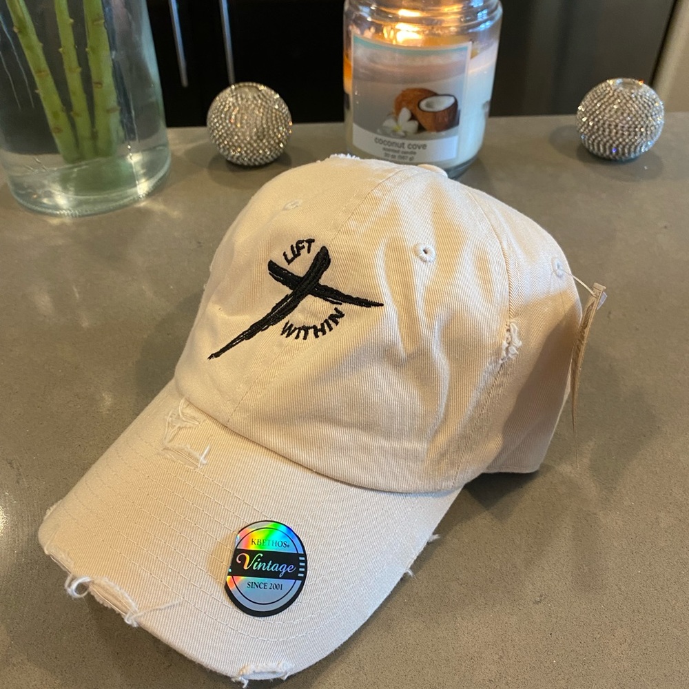 Cream Lift Within Distressed Hat